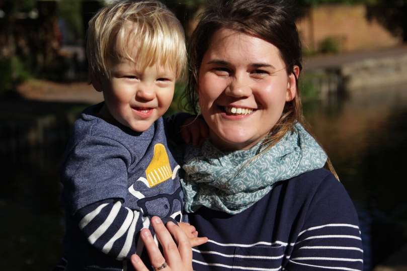 Melene Locke and son Barney.