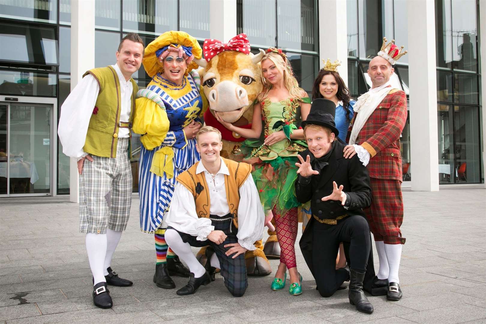 The cast of Jack and the Beanstalk when it was performed at The Marlowe Theatre, Canterbury in 2013
