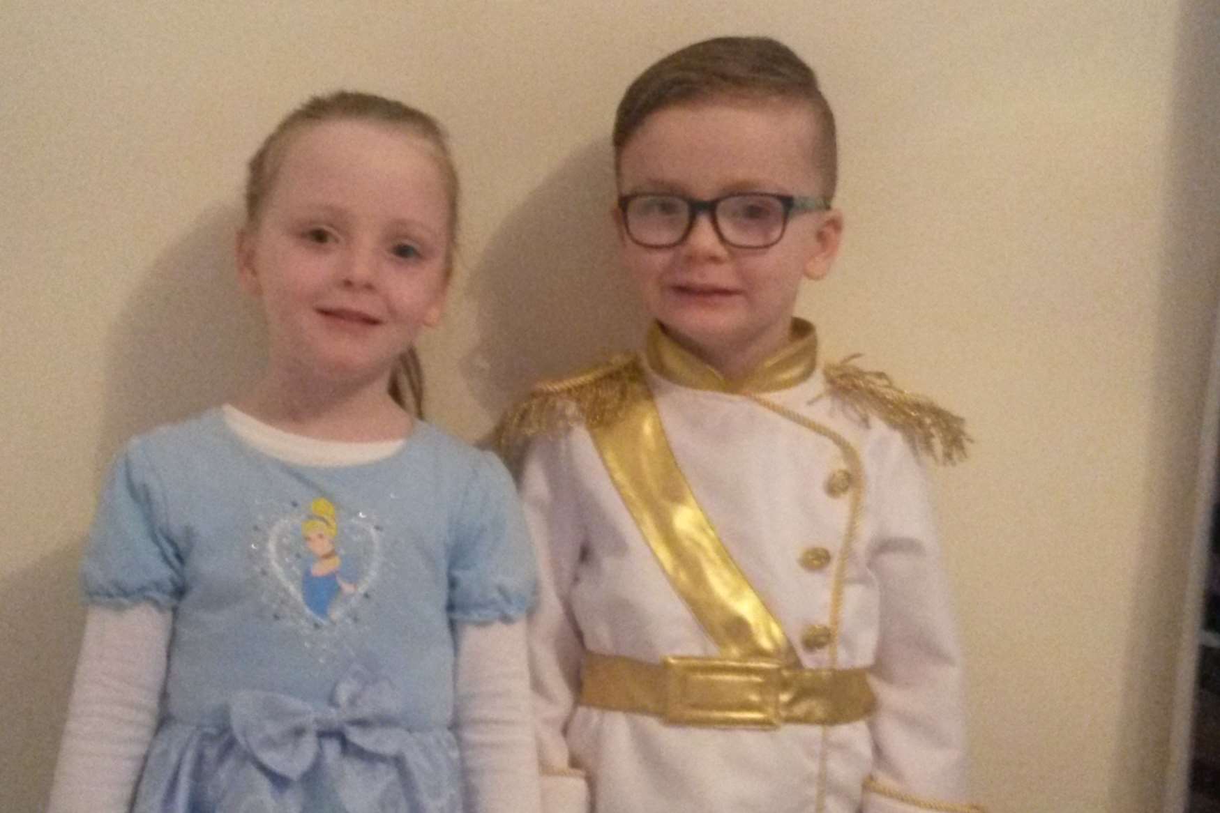 Twins Archie and Ava as fairytale duo Cinderella and Prince Charming