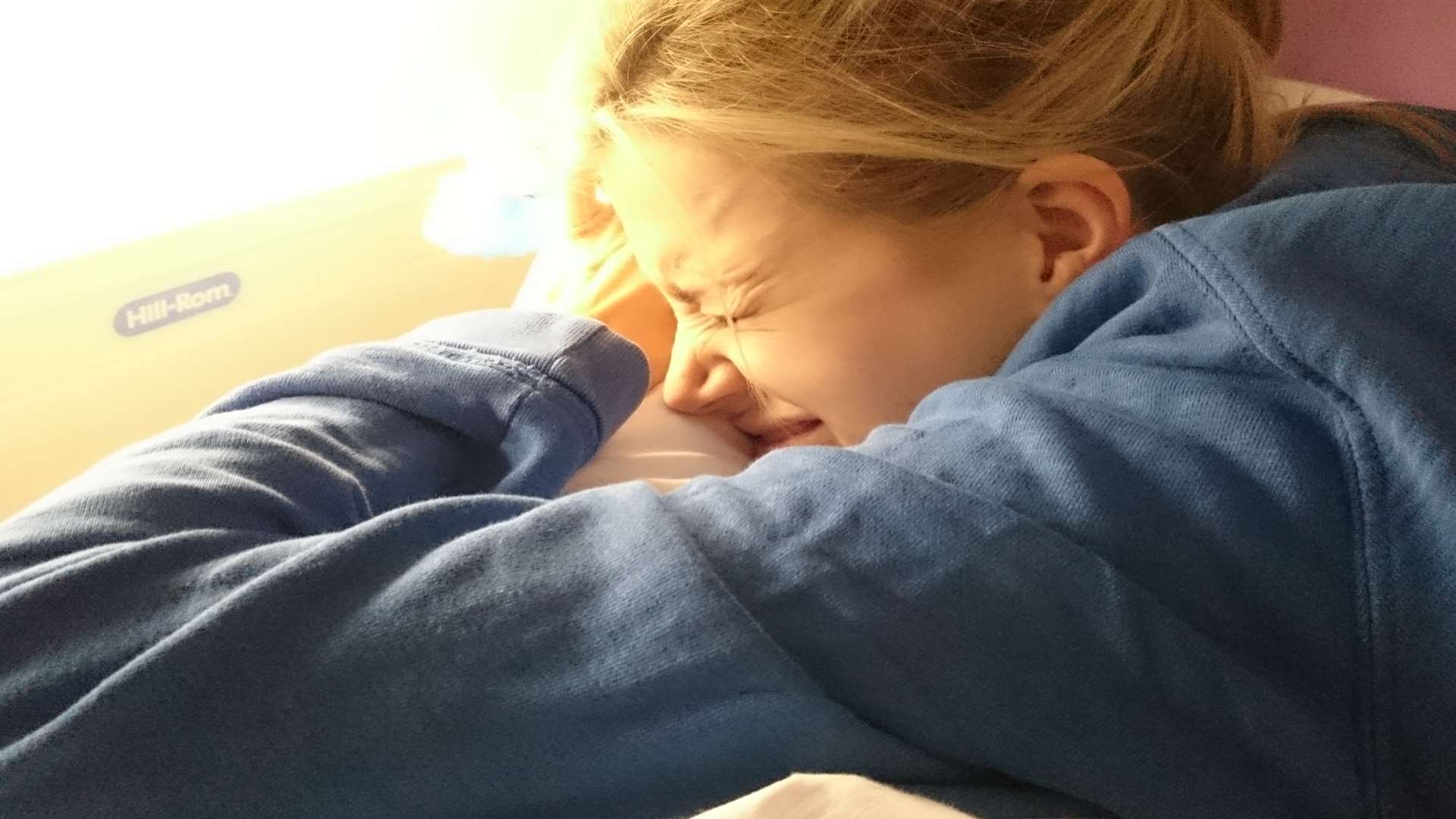 Feeling the pain - Charlie on the day of Noah's birth