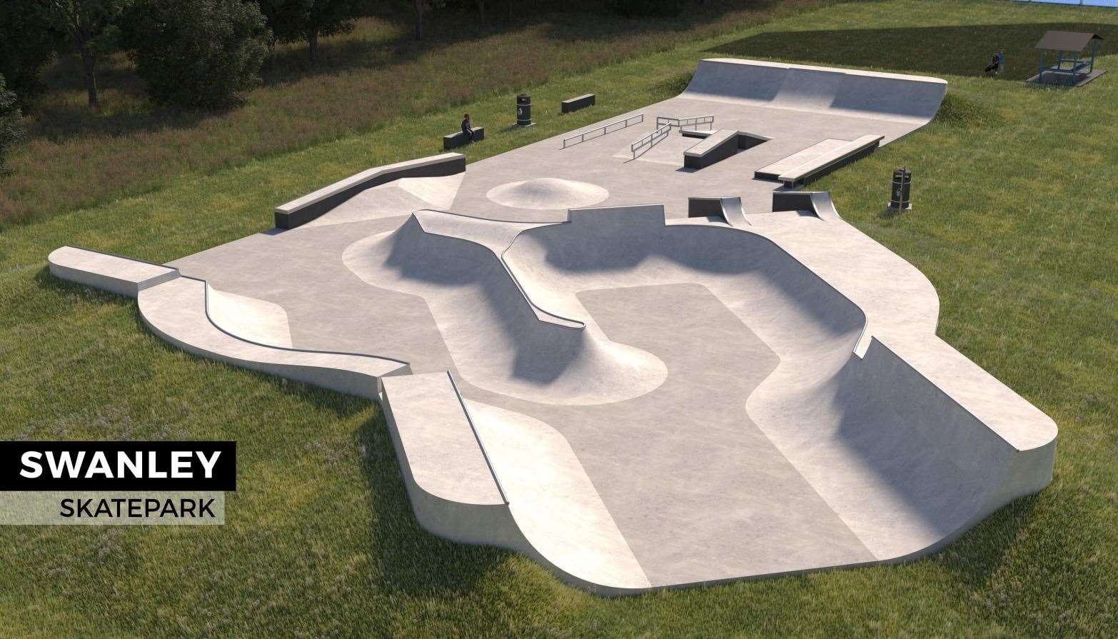 A CGI of how the new Swanley Skatepark could look. Photo: Maverick Industries