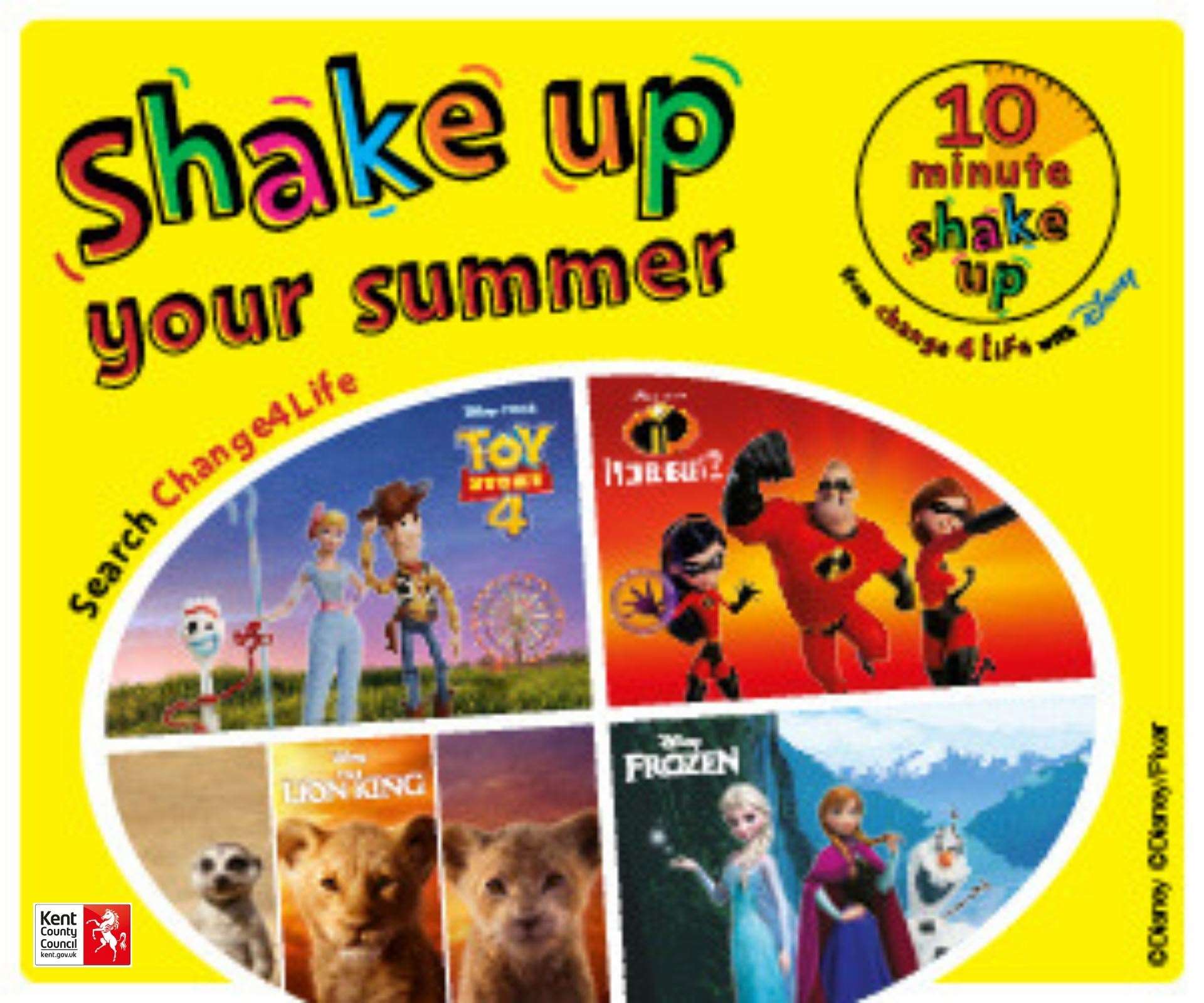 Change4Life and Disney have teamed up again to bring you new Shake Up games inspired by Disney and Pixar's Toy Story 4 and Incredibles 2, and Disney's The Lion King and Frozen.