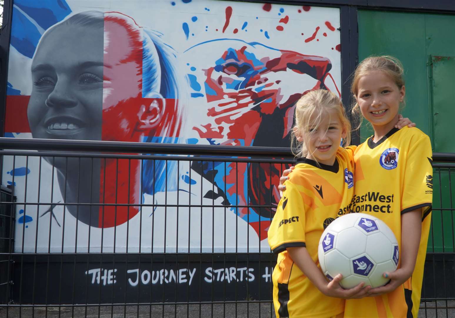 Phoebe and Holly, both seven, say Alessia Russo is an inspiration to them. Picture: KMTV