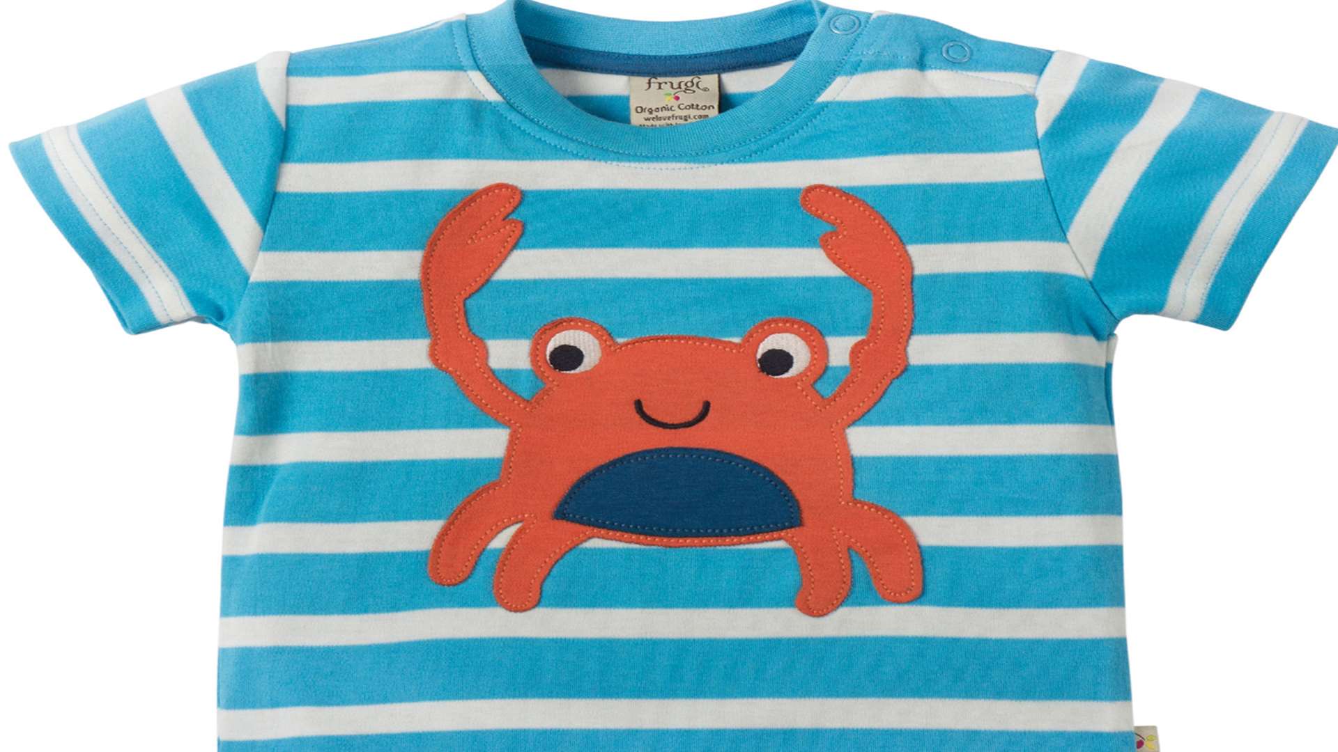 You'll find it hard to get crabby with your little one if they're wearing Frugi's Little Fal Applique T-shirt, ages 0-4 years, £16 (www.welovefrugi.com)