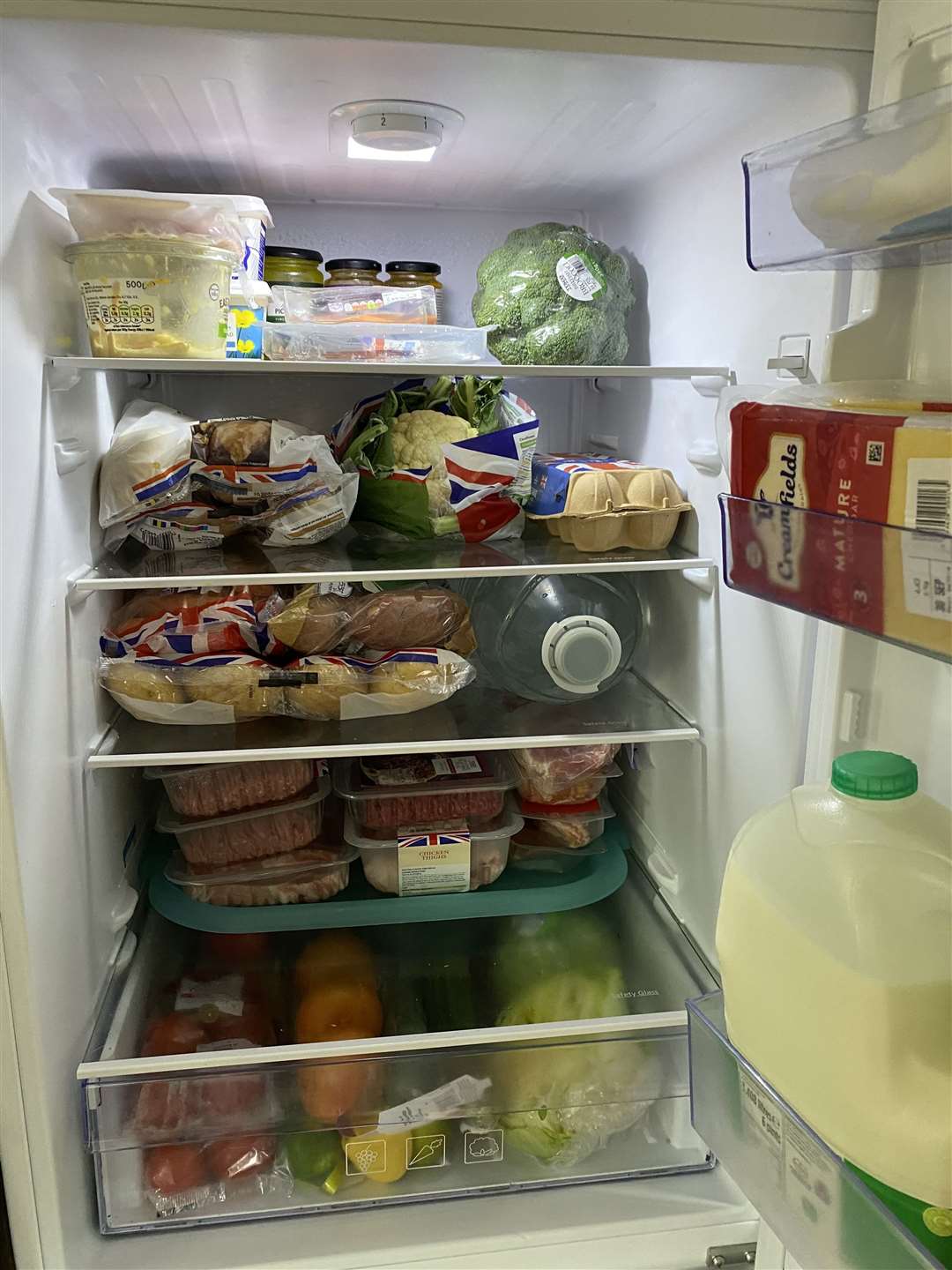 Our fridge looked healthy and full even on our tight budget