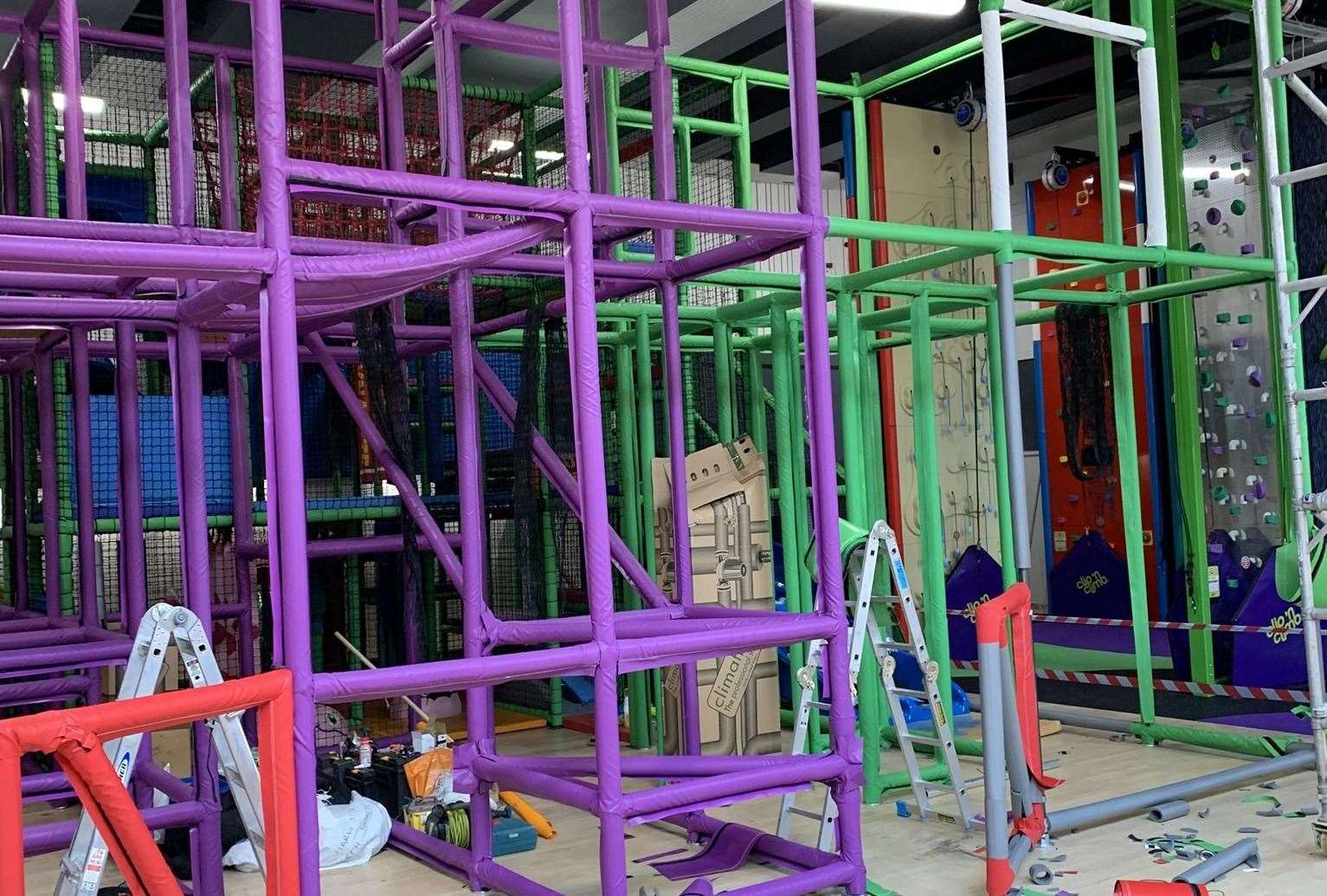 Soft play centre taking shape, pictured in May
