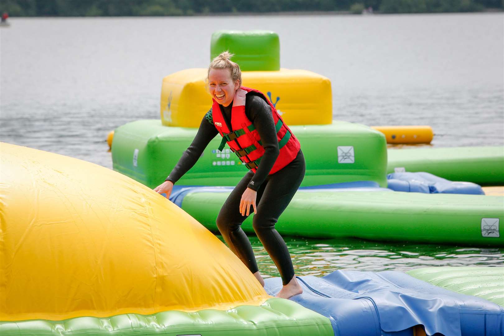 Total Wipeout style attraction at Bewl Water, Lamberhurst