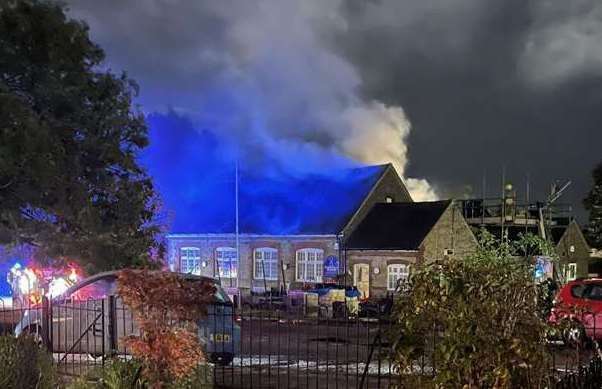 The scene of the fire at Rodmersham Primary School, Sittingbourne. Picture: Lucy Winzer