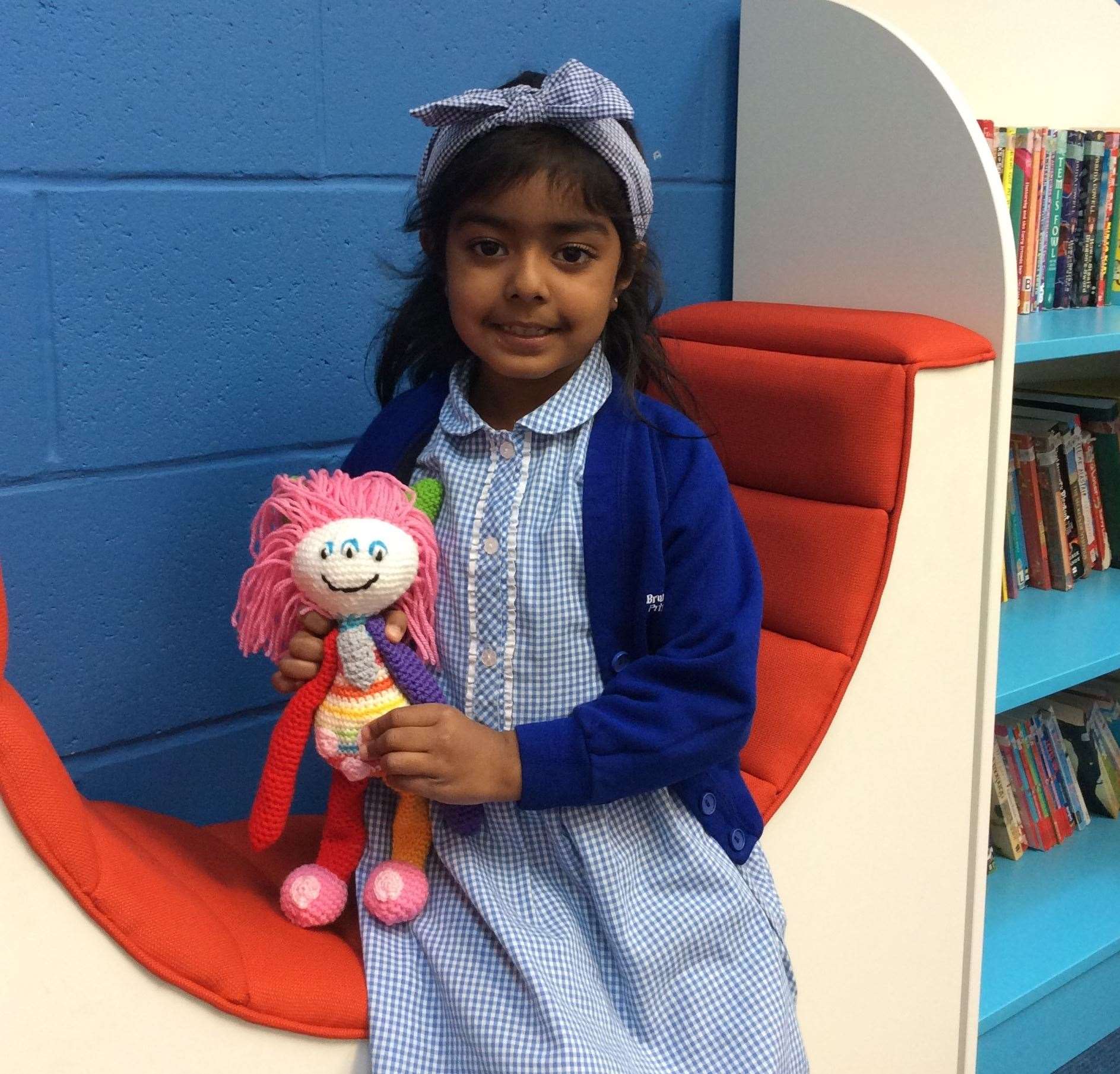 Sienna Patel with her sharing monster Zingee