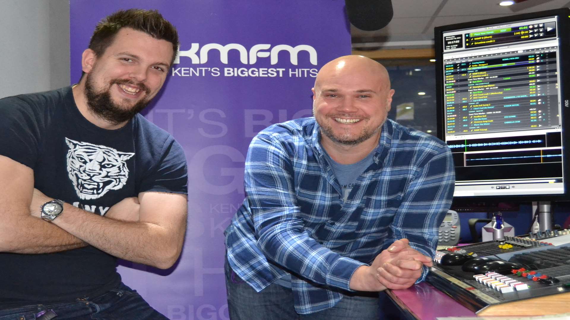 kmfm DJs Rob Wills, left, and Andy Walker