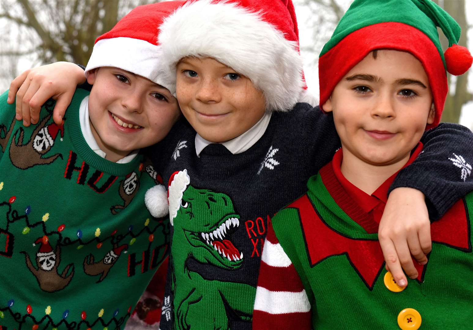 Pupils taking part in Christmas Jumper Day 2019