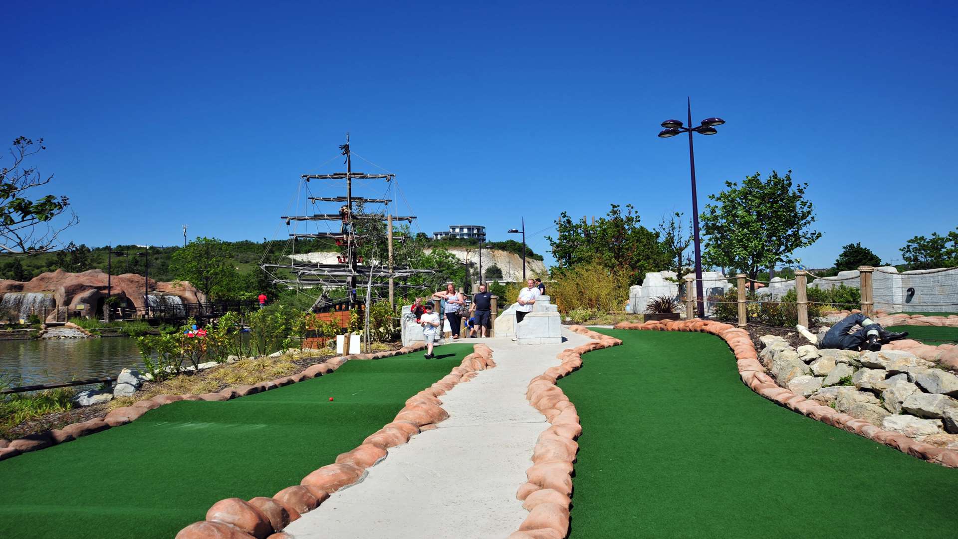 One of the mini golf courses at Pirate Cove Adventure Golf