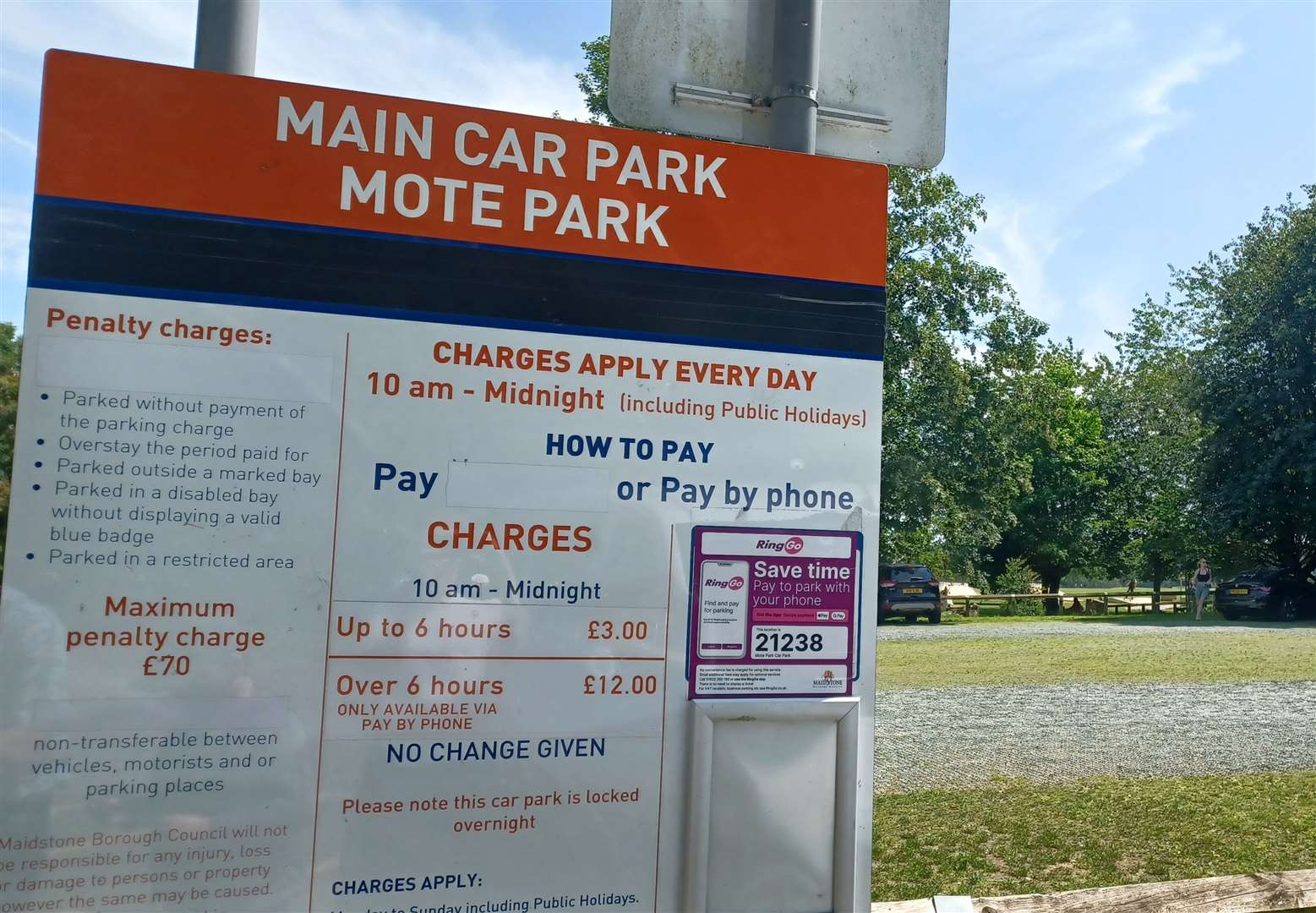 Parking is £3 for a six-hour stay