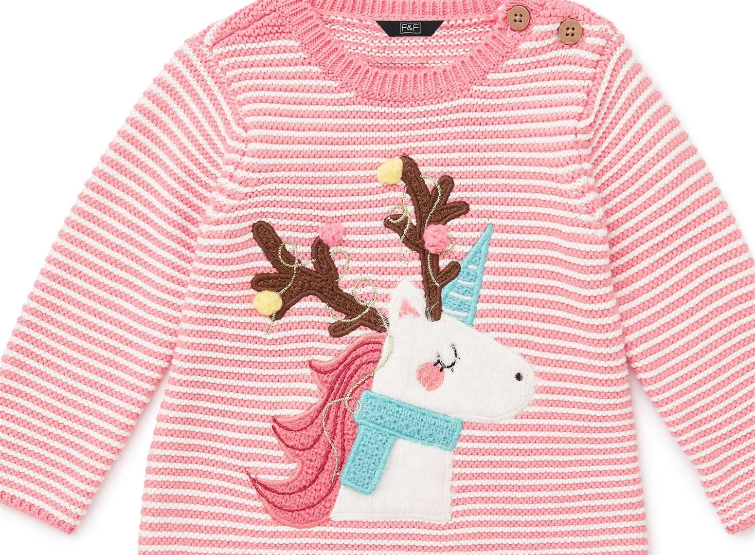 Little girls will be pretty in pink thanks to this jumper which is only £8 from F&F at Tesco