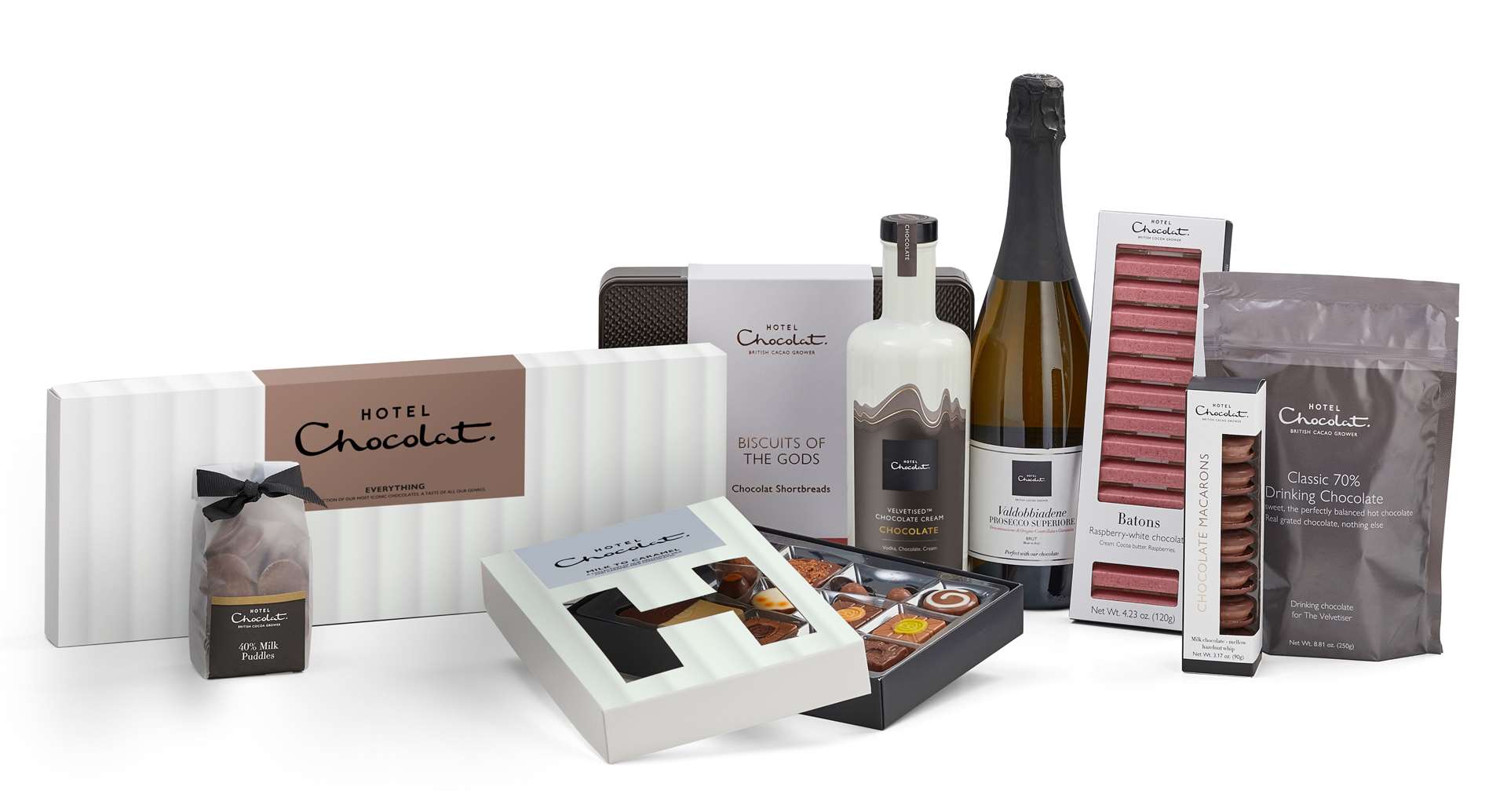 Share the love this Christmas with this Eat, Drink & Be Merry Hamper, £150, Hotel Chocolat