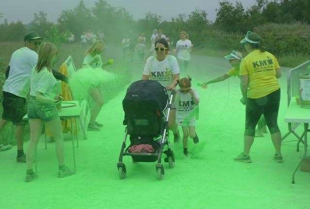 The KM Colour Run takes place at Betteshanger Park near Deal on Sunday, June 9