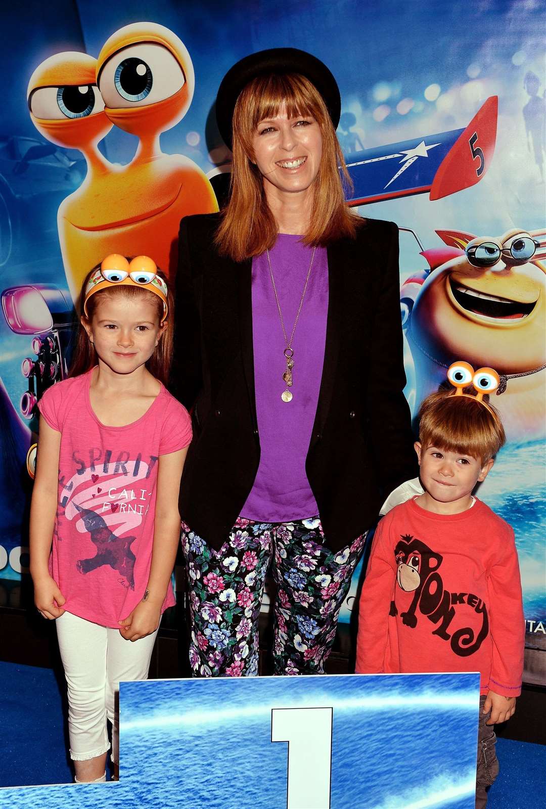 Kate with her children Darcy and Billy in Leicester Square