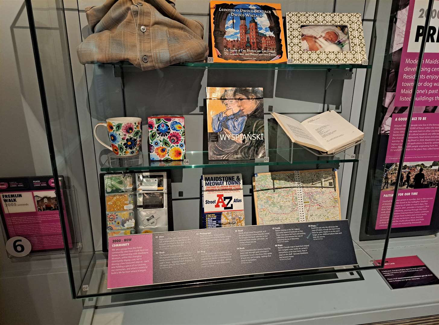 The new Community Case at Maidstone Museum, which is currently showing a record of Polish history