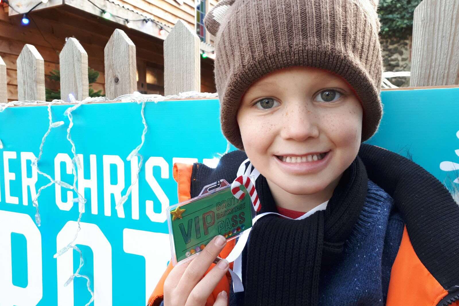 Oscar and his festive VIP pass