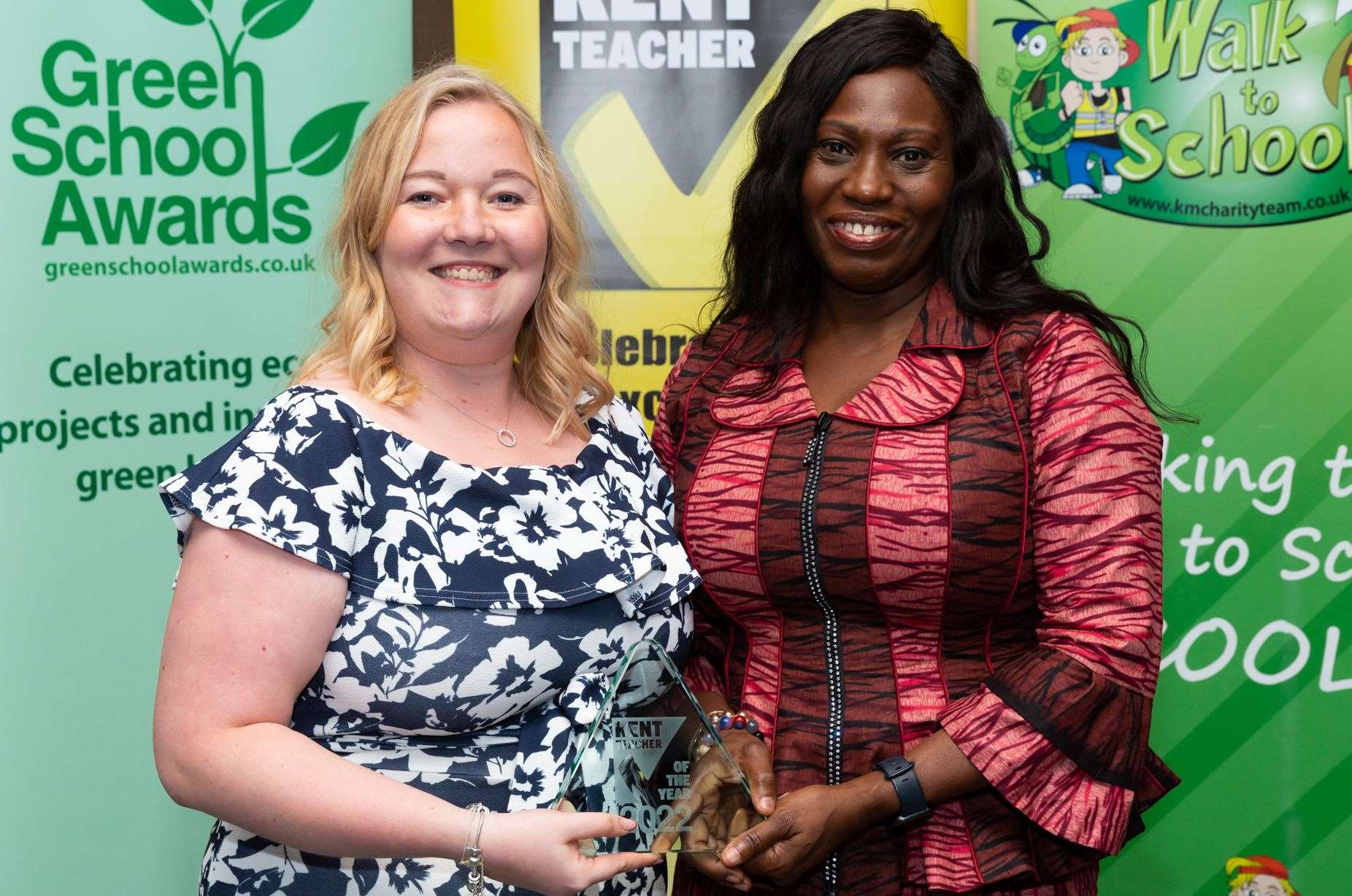 Overall Early Careers Teacher of the Year, Hannah Golding of Tiger Primary School. Presented by KM Charity Trustee Maureen Chiana, right. Picture: Countrywide Photographic