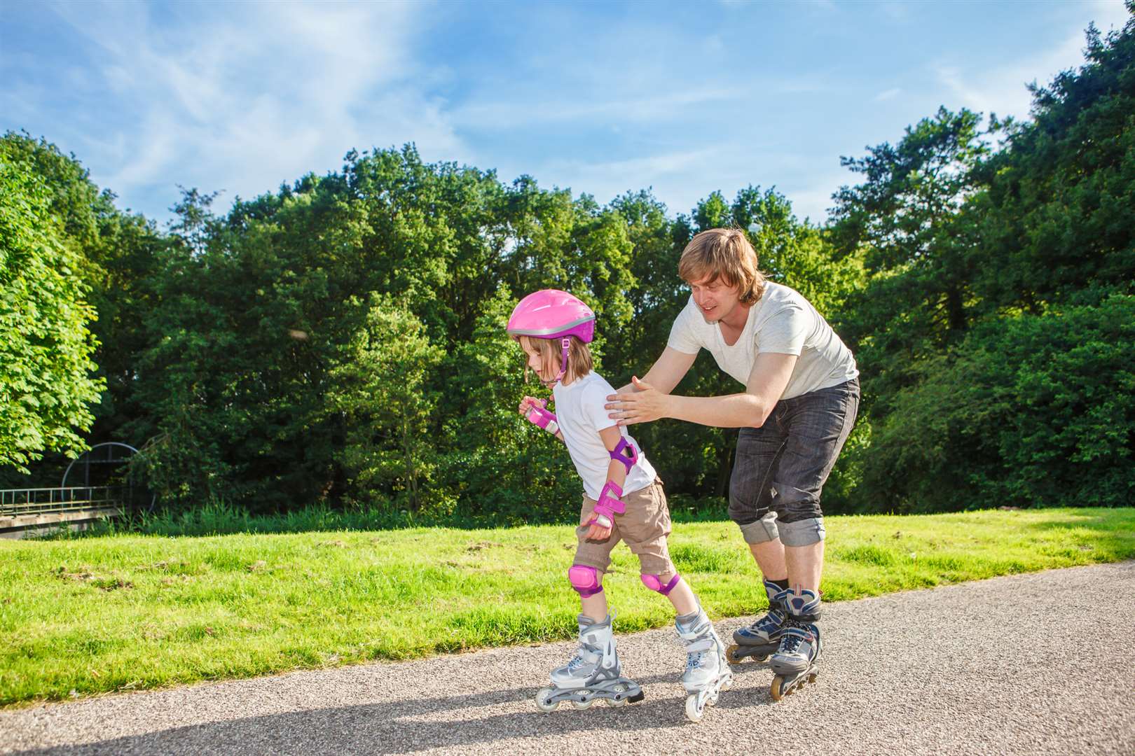 Roller skating is all part of being a dad - if you've a daughter