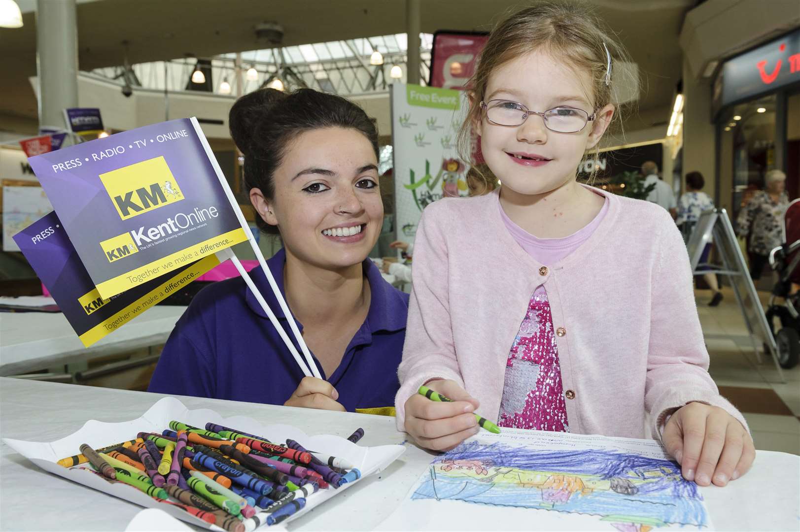 The kmfm team at Hempstead Valley Shopping Centre in Gillingham last summer