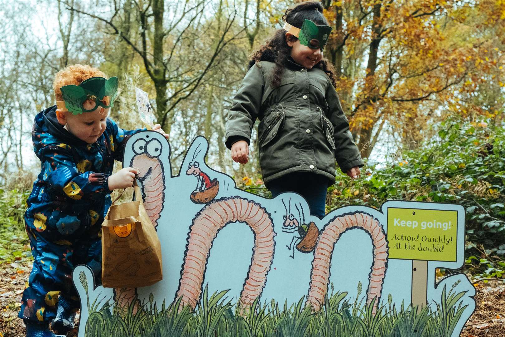The Superworm activity trail takes you around Jeskyns Community Woodland, Cobham. Forestry England/ Crown copyright