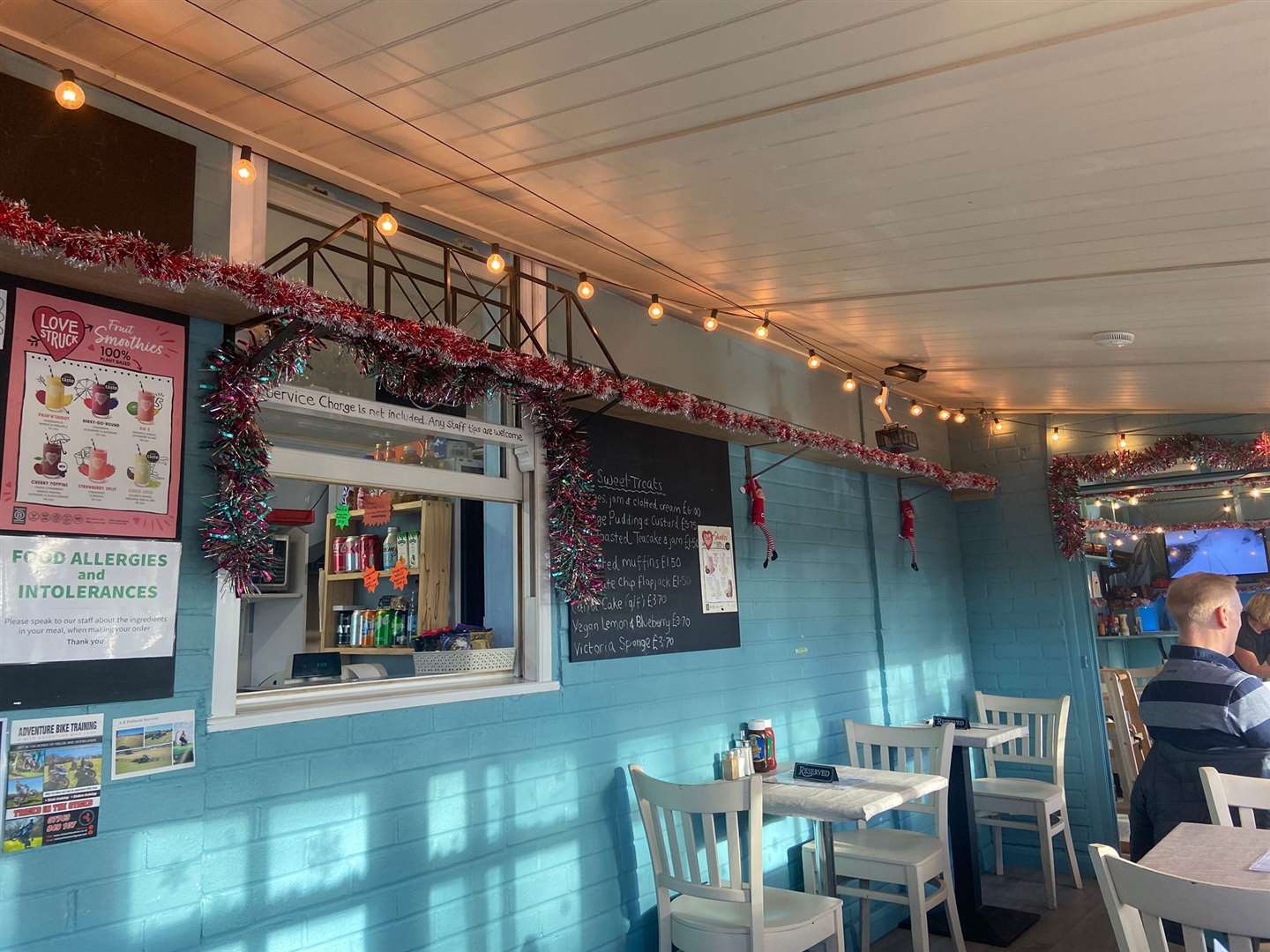 The interior had the feel of a traditional village café and was warmed further by a subtle touch of Christmas spirit