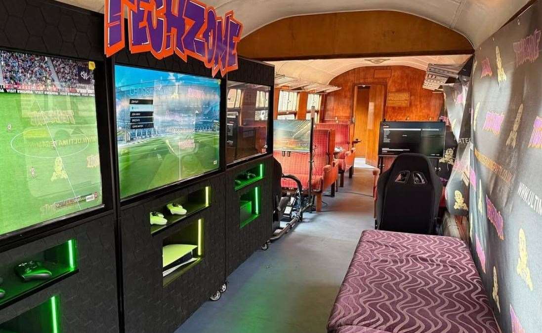 The Kent and East Sussex Railway has partnered with TechZone to create a gaming experience inside one of its steam train carriages. Picture: Kent and East Sussex Railway
