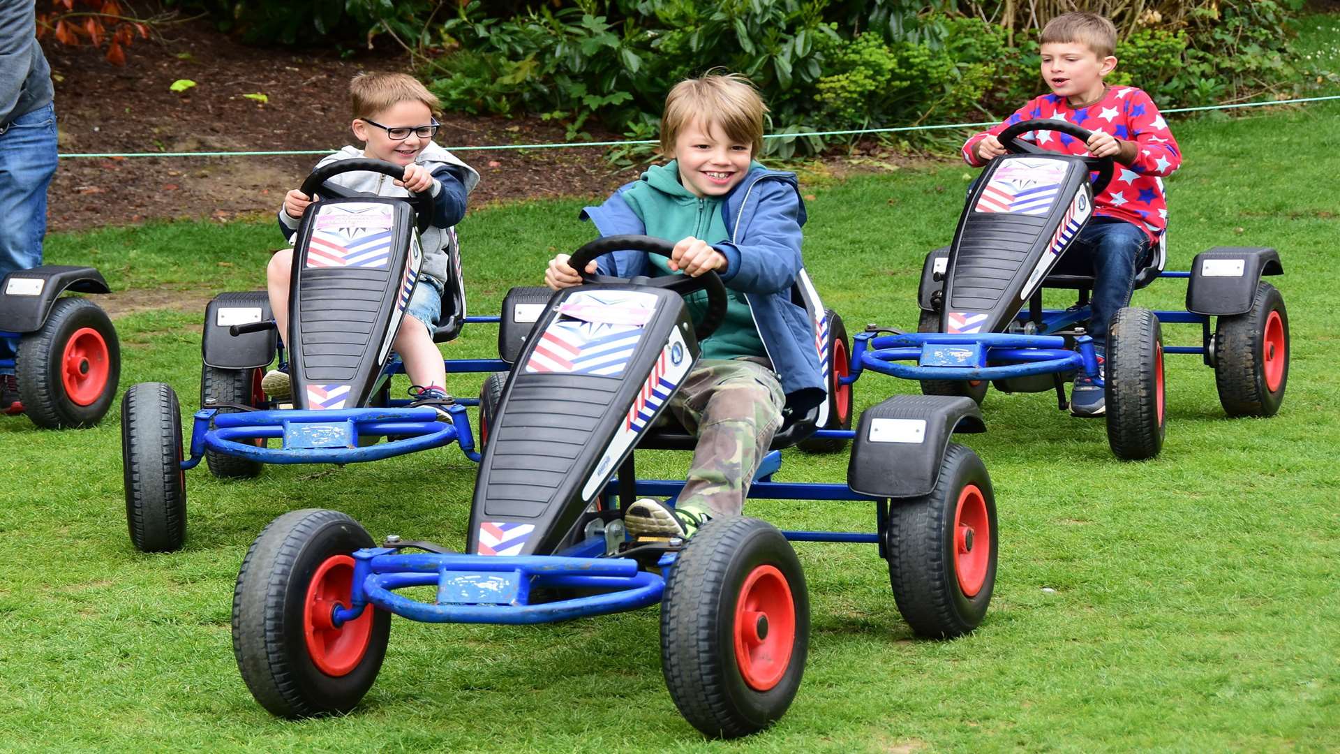 Children enjoying the pedal go-karts at Buster's Big Bash 2016.