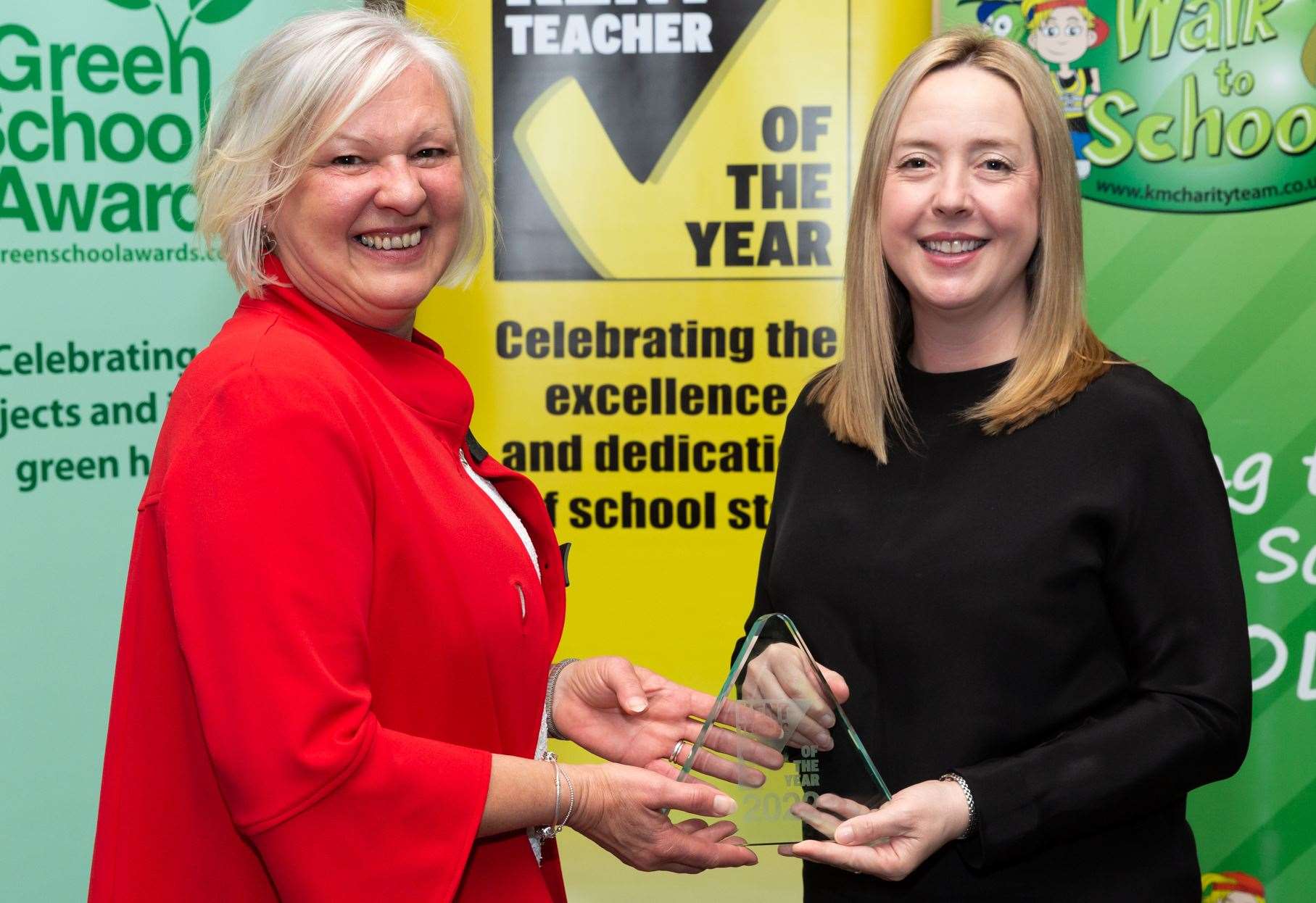 Overall Kent Support Staff Member of the Year, Joanne Boyd of Canterbury Academy. Presented by Sally Williamson of Salus. Picture: Countrywide Photographic