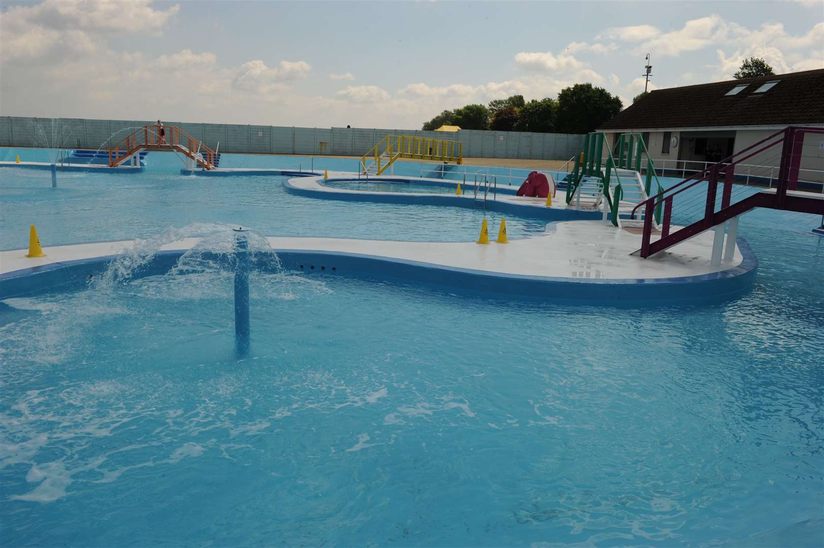 Families can take a dip on their doorstep during the holidays with The Strand's outdoor pool. Picture: Steve Crispe