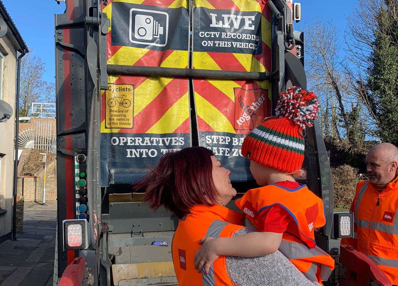 William and Jenna checking out the Biffa refuge truck