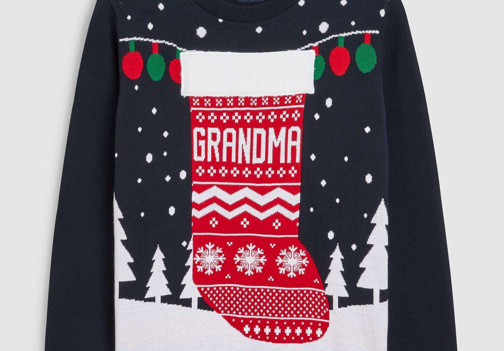 You're never too old for a Christmas jumper. This grandma christmas stocking version is £26 at Next.