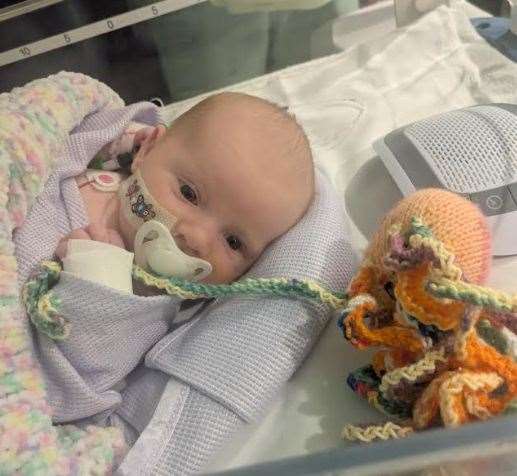 Erin Giles at the Evelina London Children's Hospital, where she was treated by specialists. Picture: Chloe Giles
