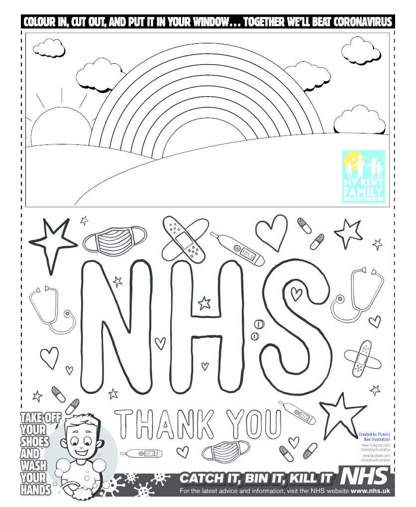 Colour in this poster to thank our key workers and display it in your window