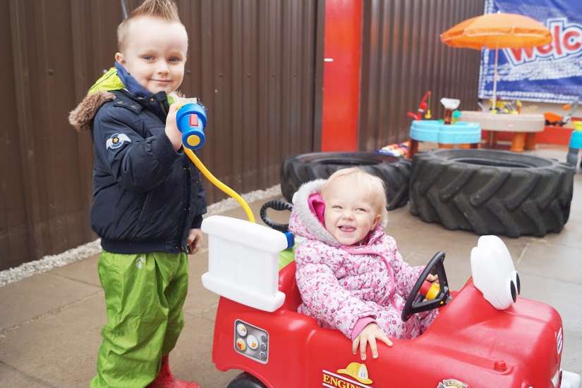 Youngsters enjoying the new attractions.