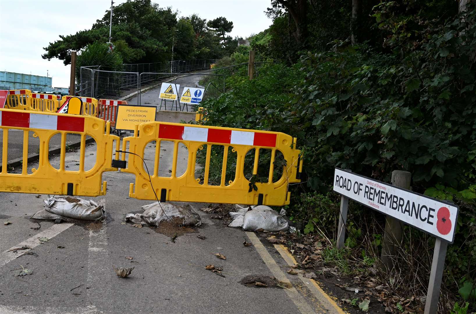 Road of Remembrance in Folkestone remains closed. Picture: Barry Goodwin