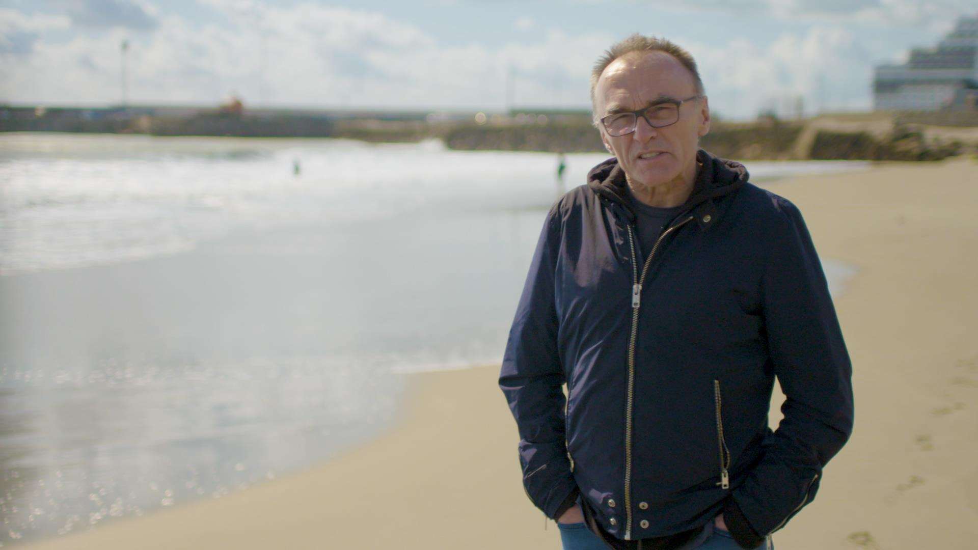 Danny Boyle in Folkestone at the beach where Sunday's event will take place.