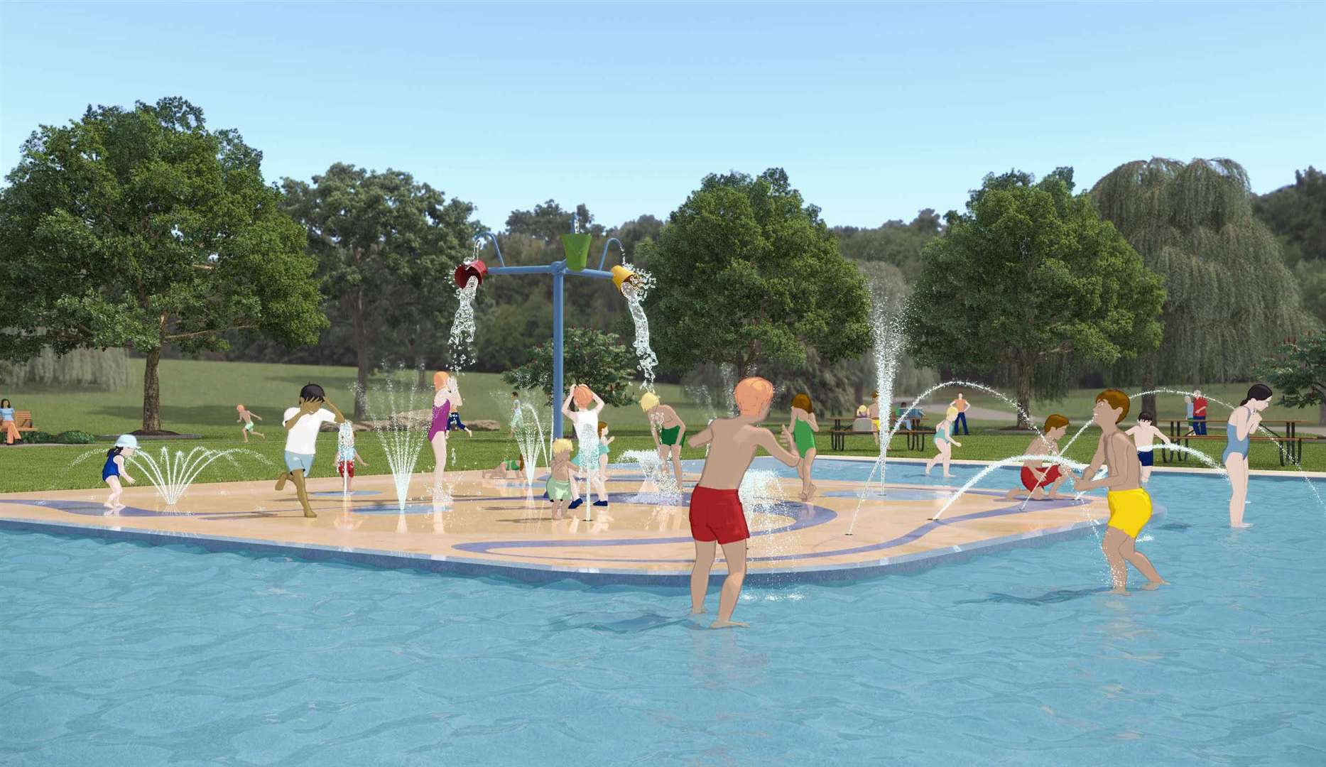 The new splash pad is being built at Swanley Park