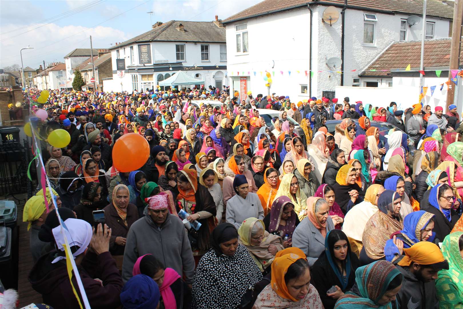 Crowds in Gravesend during Vaisakhi 2019