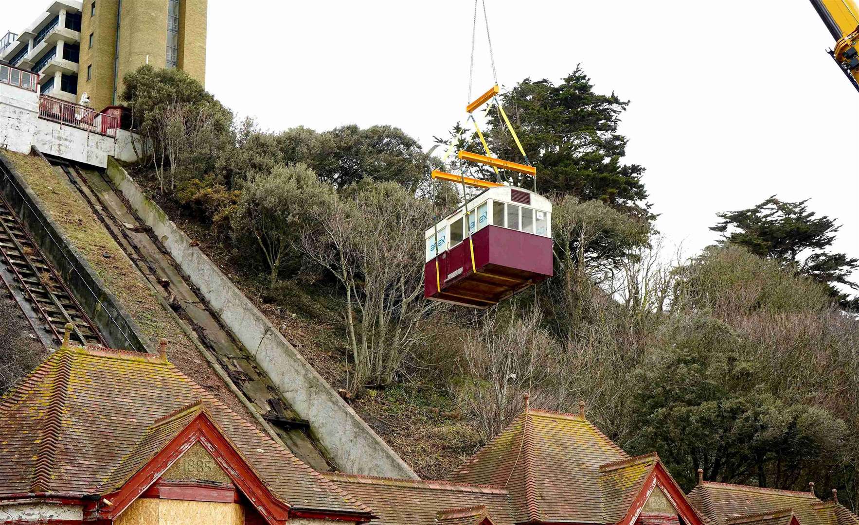 The Grade II-listed funicular railway in Folkestone is undergoing a £6.7m refurbishment. Picture: George Cory / Leas Lift