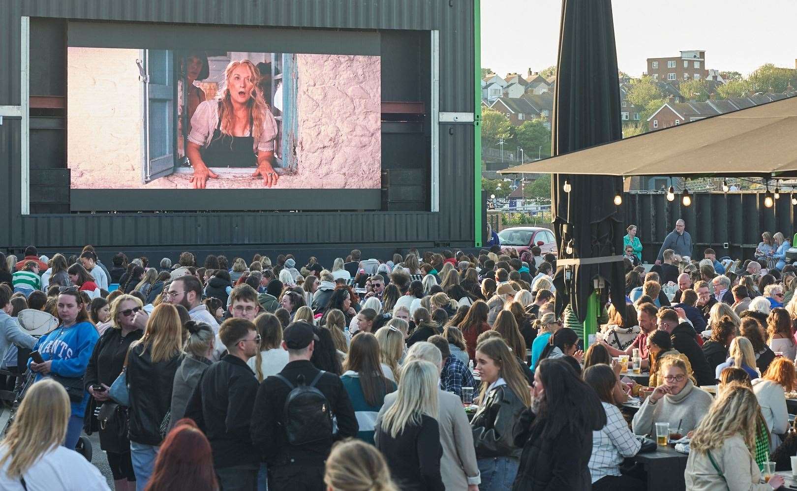 Crowds enjoying the Harbour Screen outdoor cinema on Folkestone Harbour Arm in summer 2023. Picture: Folkestone Harbour