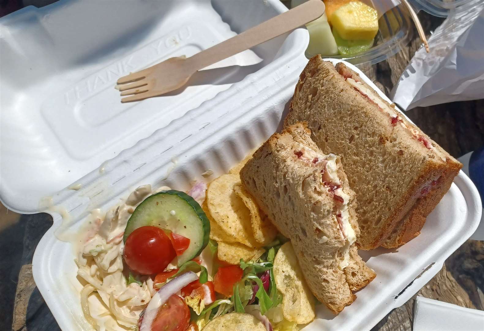 My sandwich came with a salad, crisps and coldslaw
