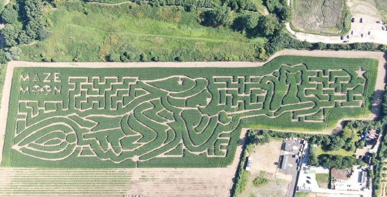 We may be months from Halloween but Rainham's maze is shaped as a witch on a broom