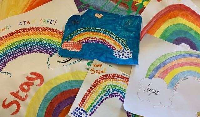 Pupils across the county have drawn rainbow pictures. Collect your children's for a family time capsule.