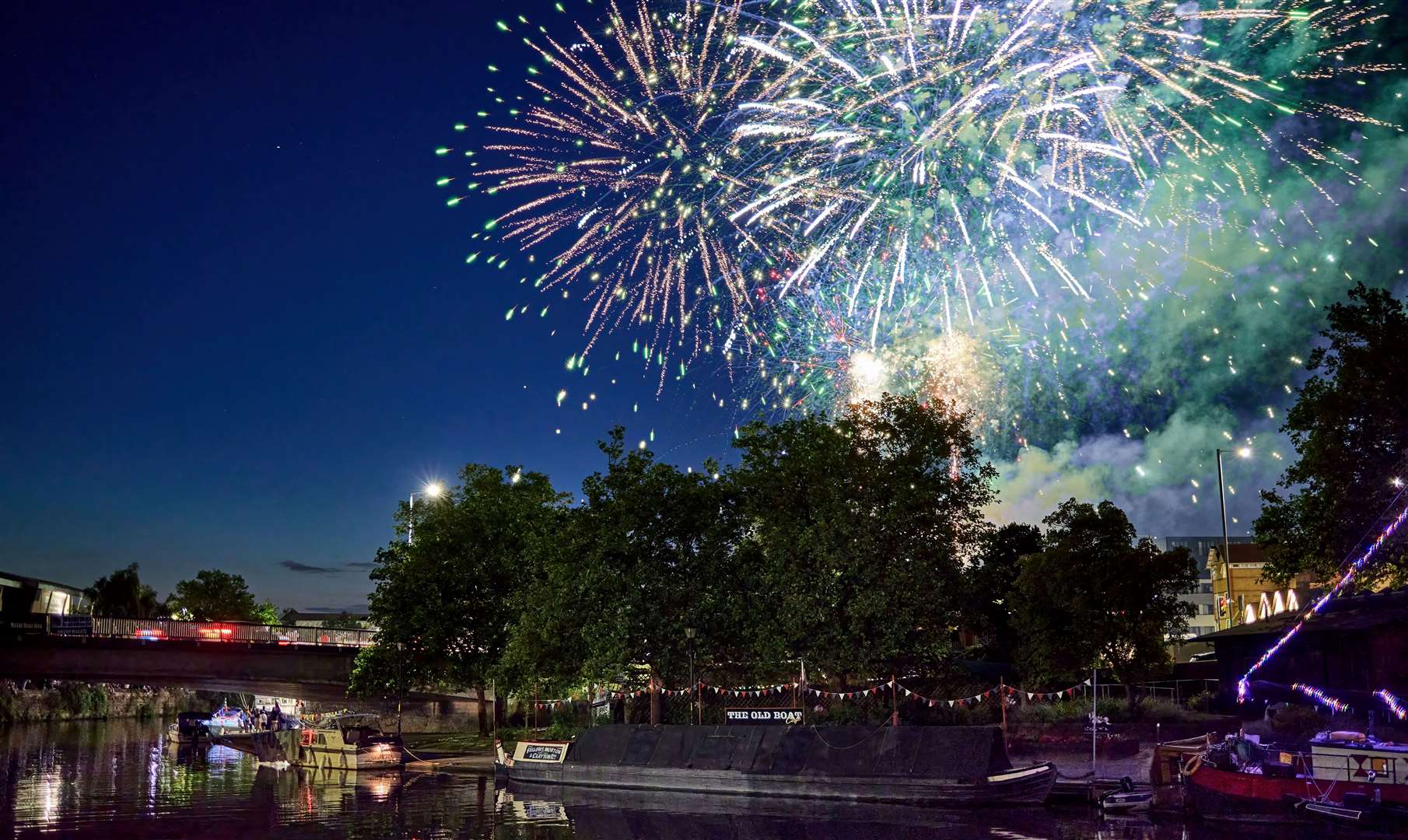 The event continues after the sun goes down with illuminated boats and fireworks. Picture: Terry Wong