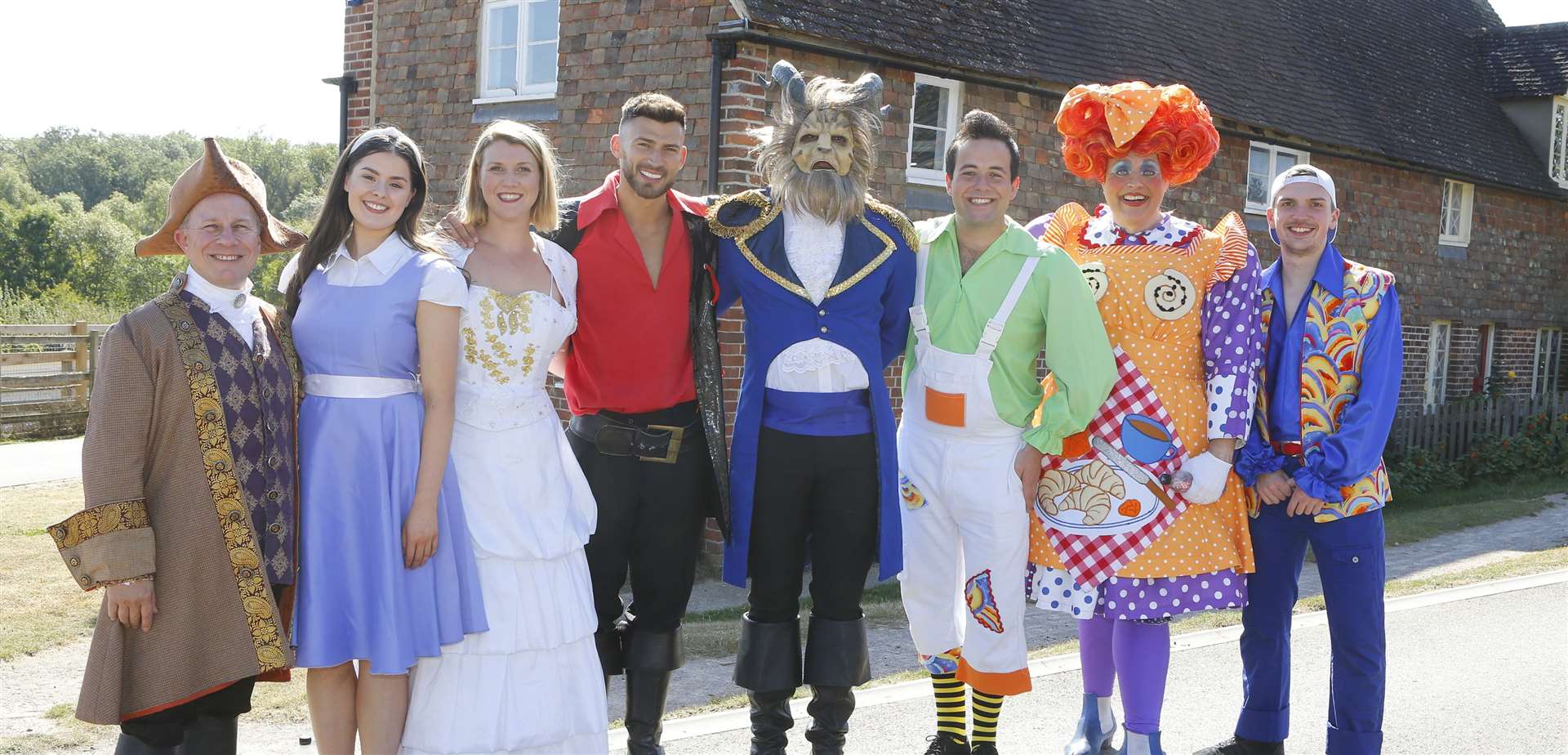 The cast of the Hazlitt Theatre's panto Beauty and the Beast with Jake Quickenden (fourth from left) Picture: Andy Jones