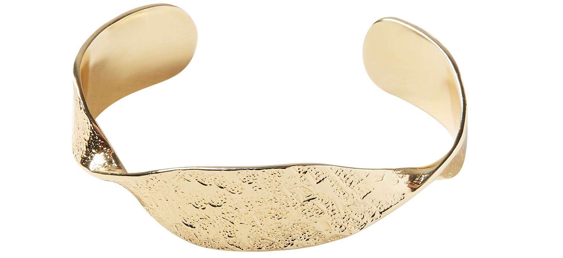 This sculpted twist loop cuff bangle will earn plenty of brownie points on Christmas morning, £55, Oliver Bonas