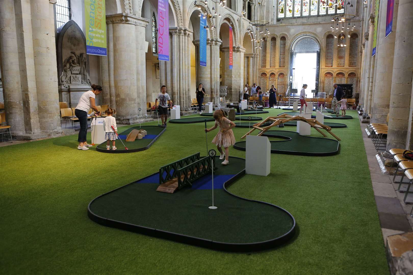 Try adventure golf within Rochester Cathedral